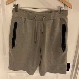 Blu Rock - Drawstring Elastic Waist Sweat Shorts - Gray with Black Trim - Sz Med